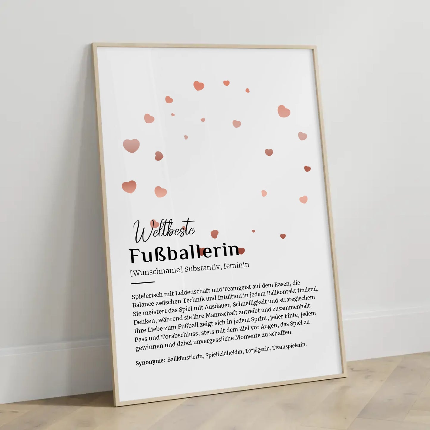 Personalisierte Poster Definition für Fußballerin mit Namen Geschenk