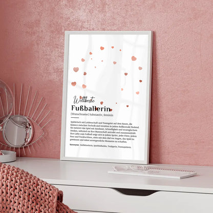 Personalisierte Poster Definition für Fußballerin mit Namen Geschenk