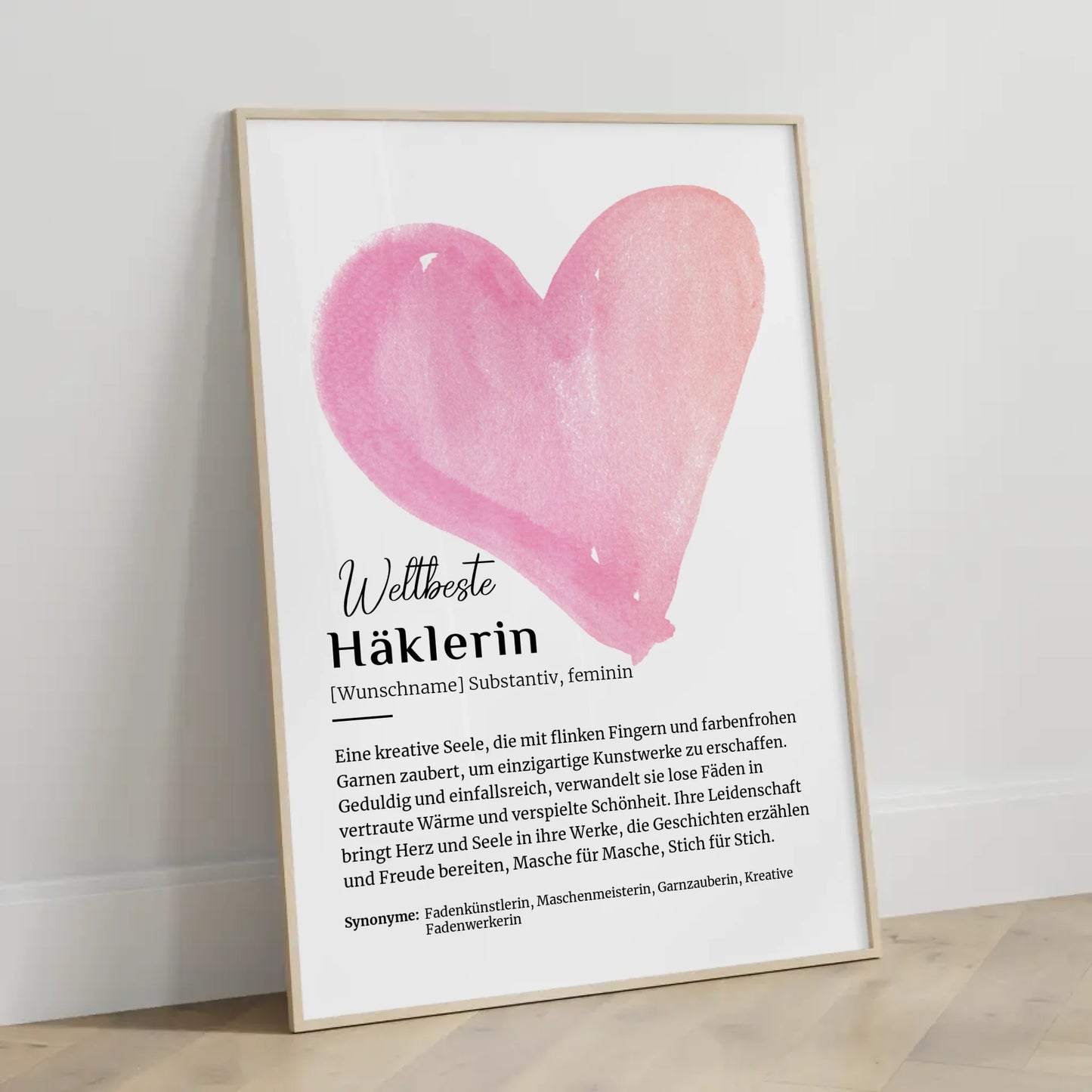Personalisierte Poster Definition Häklerin Häkeln mit Namen Geschenk