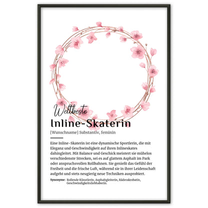 Poster Definition Inline-Skaterin Inline-Skaten mit Namen Geschenk