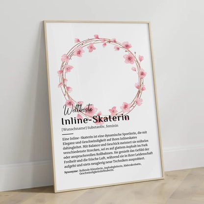 Poster Definition Inline-Skaterin Inline-Skaten mit Namen Geschenk