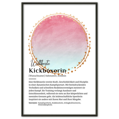 Personalisierbares Poster Definition Kickboxerin mit Namen