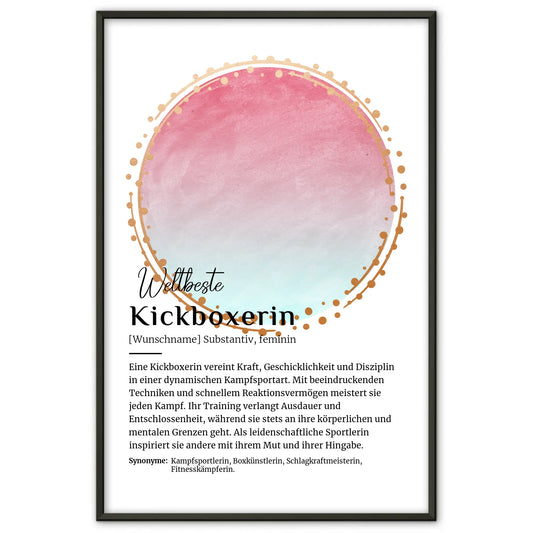 Personalisierbares Poster Definition Kickboxerin mit Namen