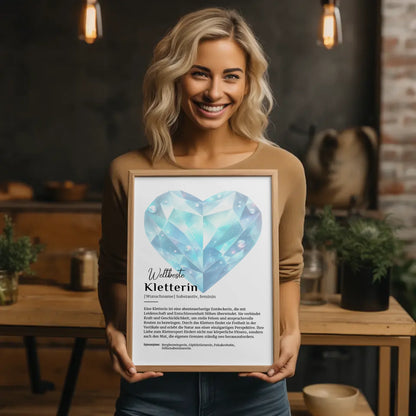 Personalisiertes Poster Definition Kletterin Klettern mit Namen