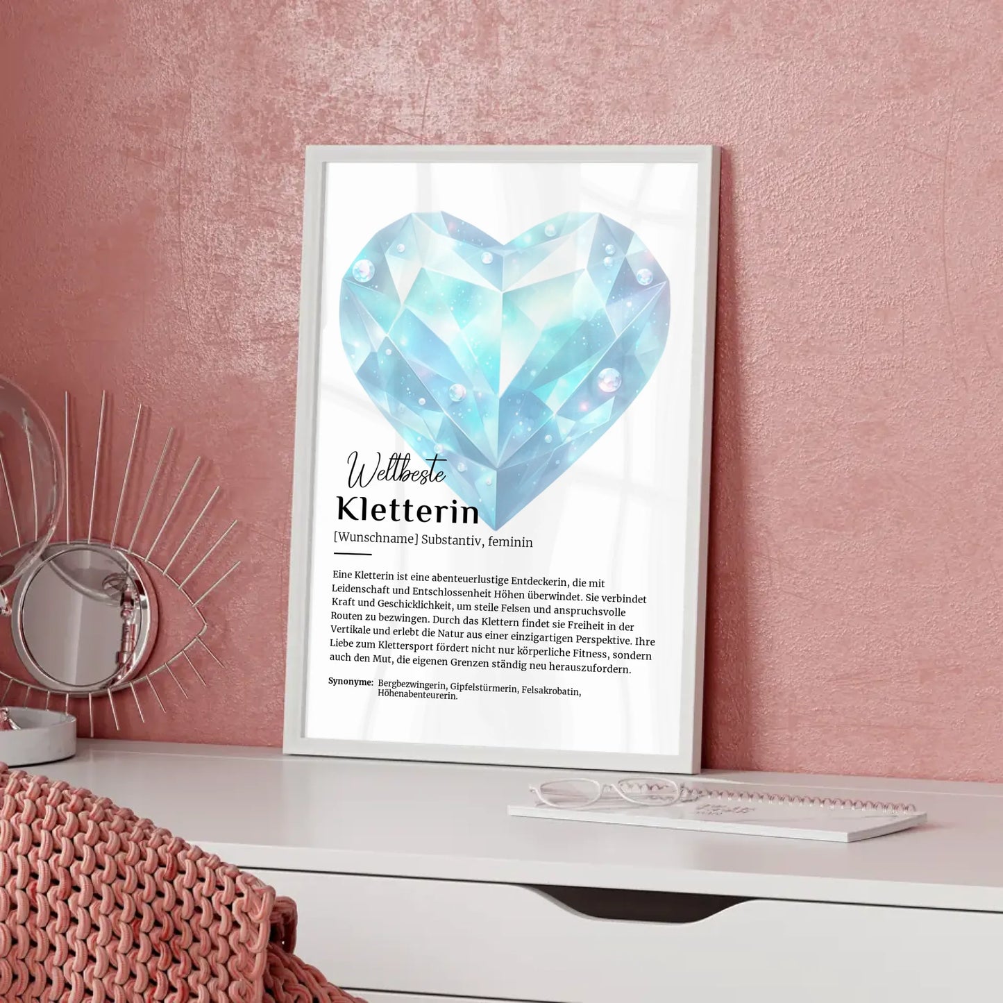 Personalisiertes Poster Definition Kletterin Klettern mit Namen