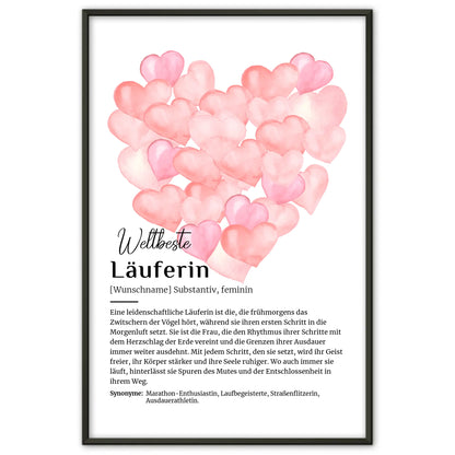 Personalisierte Poster Definition Läuferin Laufen mit Namen