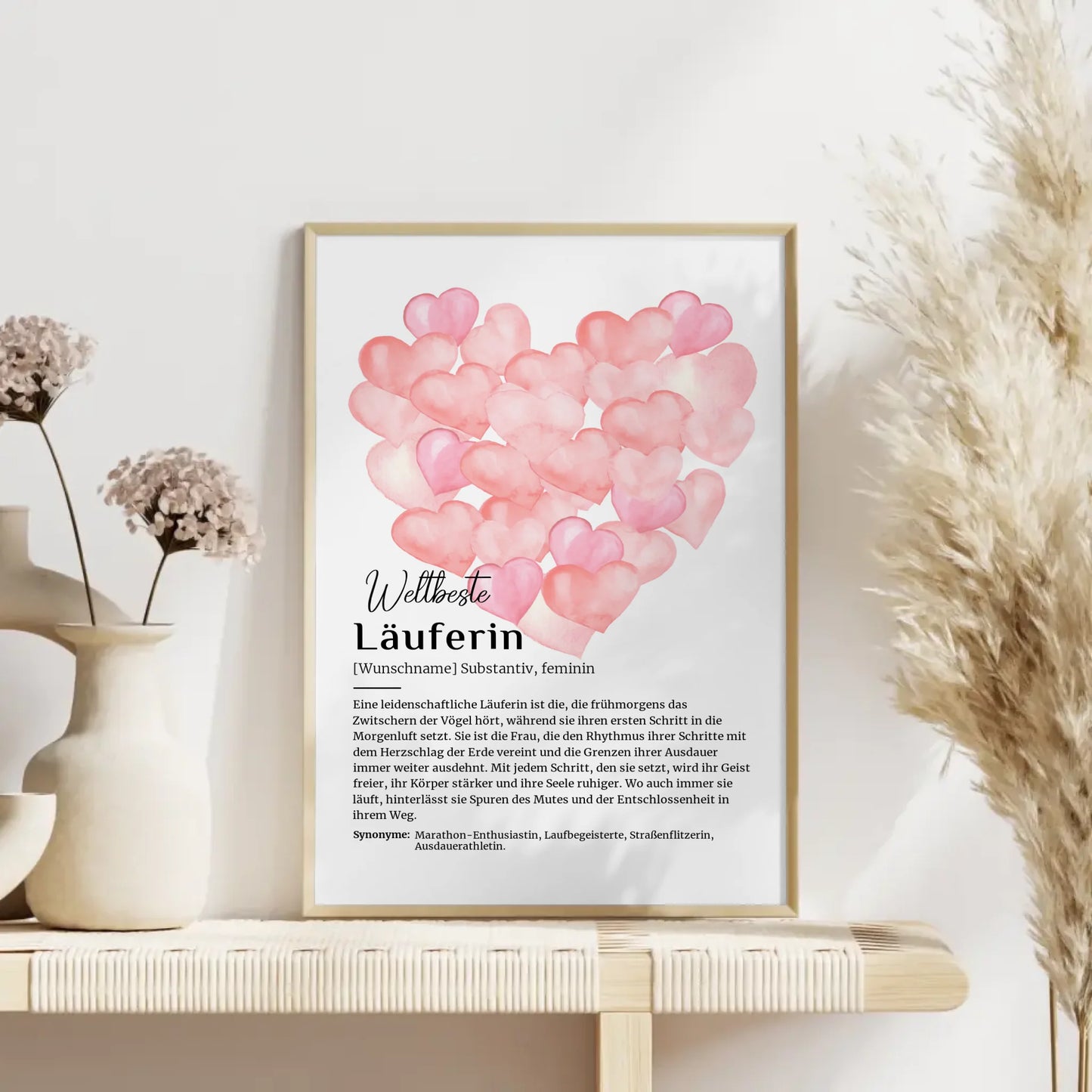 Personalisierte Poster Definition Läuferin Laufen mit Namen