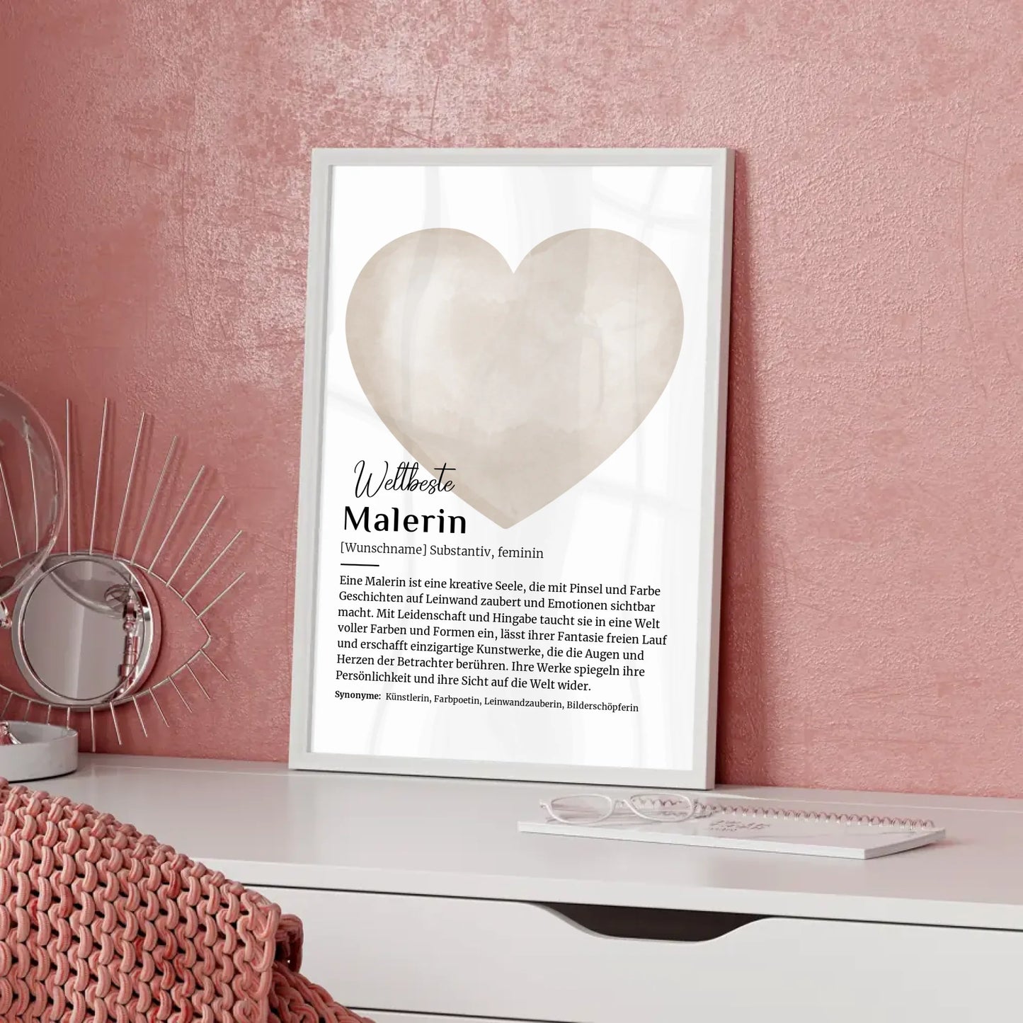 Personalisierte Poster Definition Malerin Malen mit Namen Geschenk