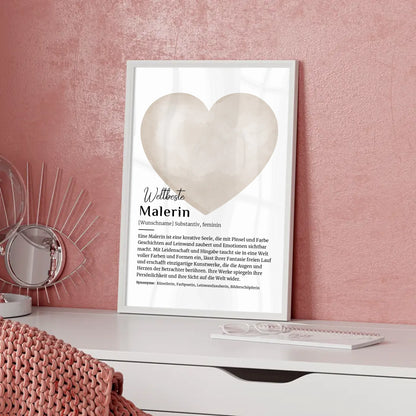Personalisierte Poster Definition Malerin Malen mit Namen Geschenk