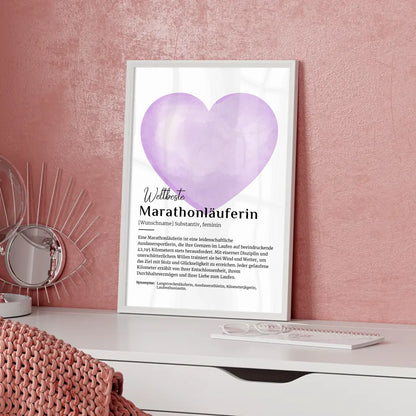 Poster Definition Marathonläuferin mit Namen Definitionsposter