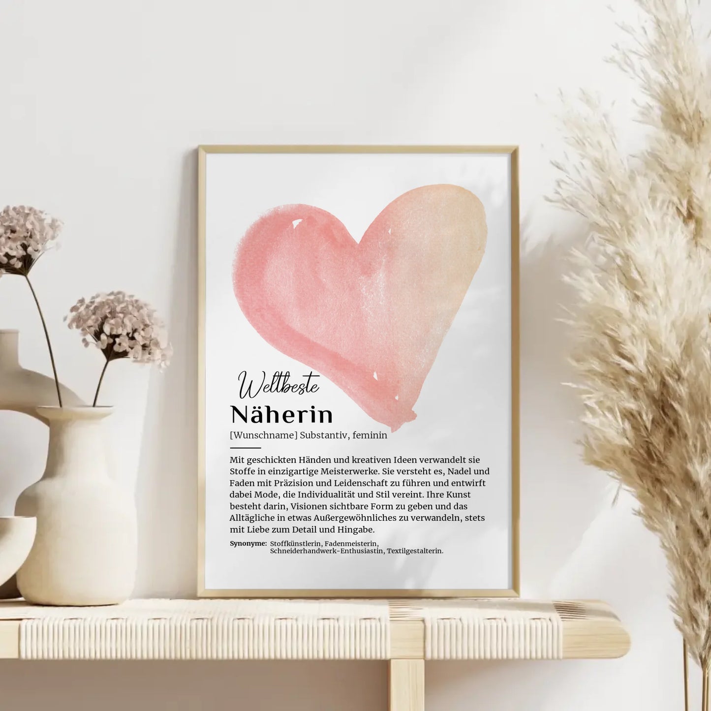 Näherin Nähen Poster Definition mit Namen als Geschenk