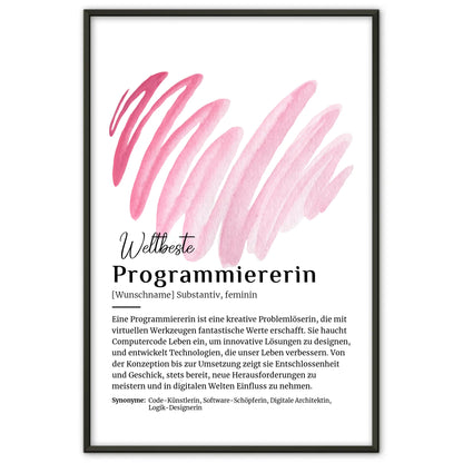 Personalisiertes Poster Definition Programmiererin mit Namen Geschenk
