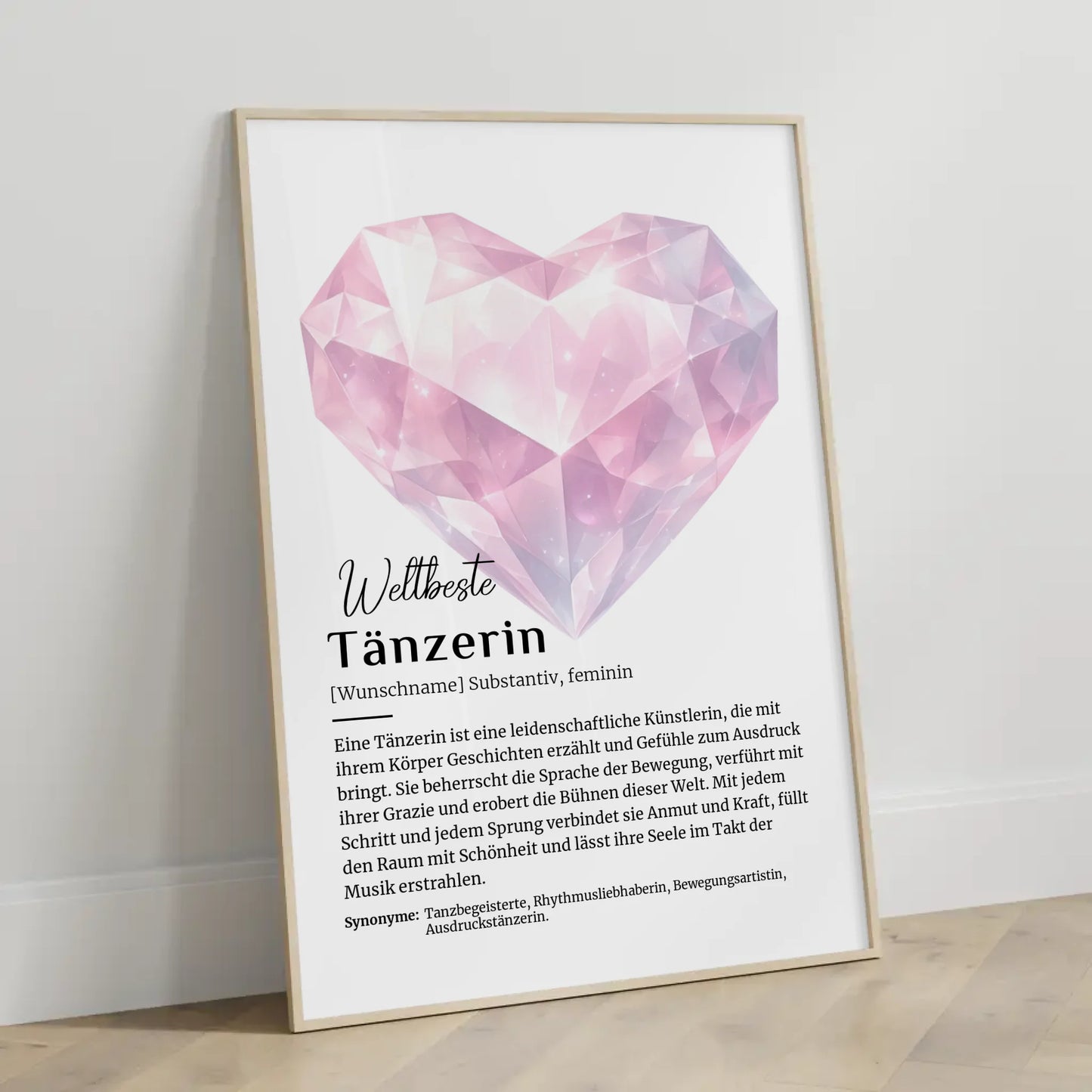 Personalisierte Poster Definition Tänzerin Tanzen mit Namen Geschenk