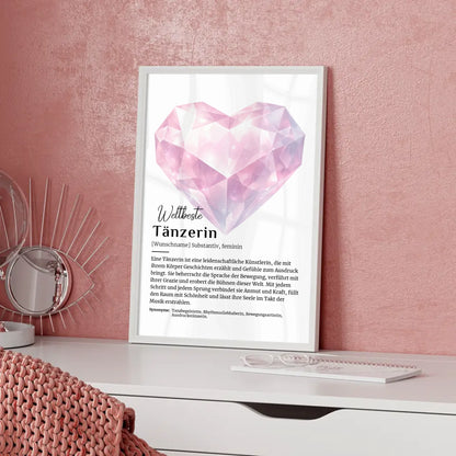 Personalisierte Poster Definition Tänzerin Tanzen mit Namen Geschenk
