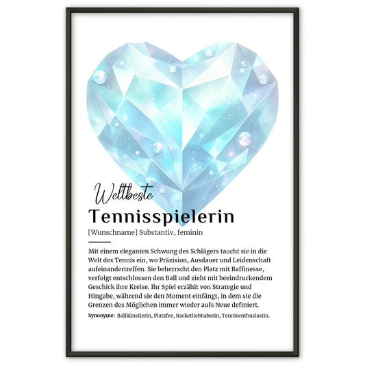 Personalisierte Poster Definition Tennisspielerin mit Namen
