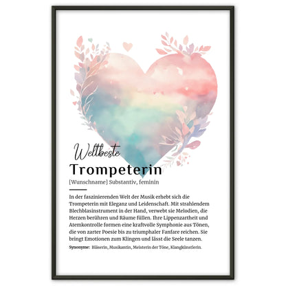 Personalisierte Poster Definition Trompeterin mit Namen