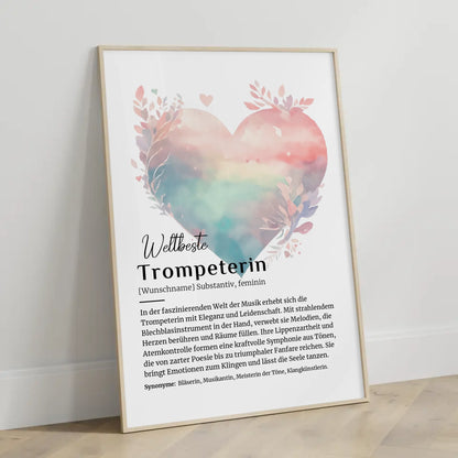 Personalisierte Poster Definition Trompeterin mit Namen