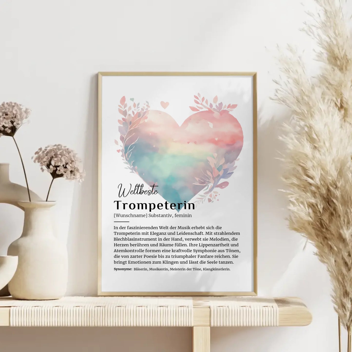 Personalisierte Poster Definition Trompeterin mit Namen