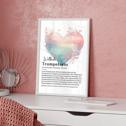 Personalisierte Poster Definition Trompeterin mit Namen