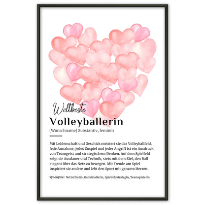 Personalisierte Poster Definition Volleyballerin mit Namen Geschenk