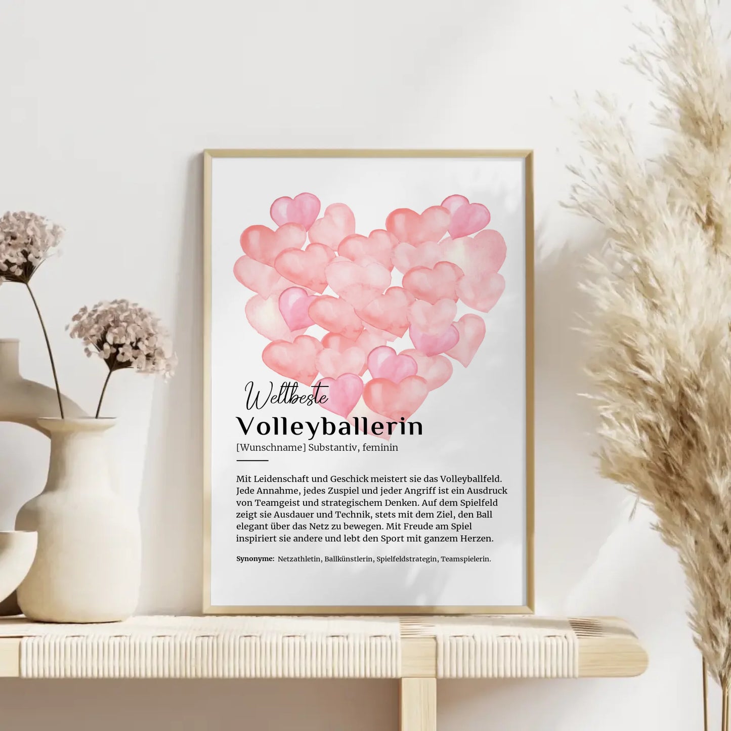Personalisierte Poster Definition Volleyballerin mit Namen Geschenk