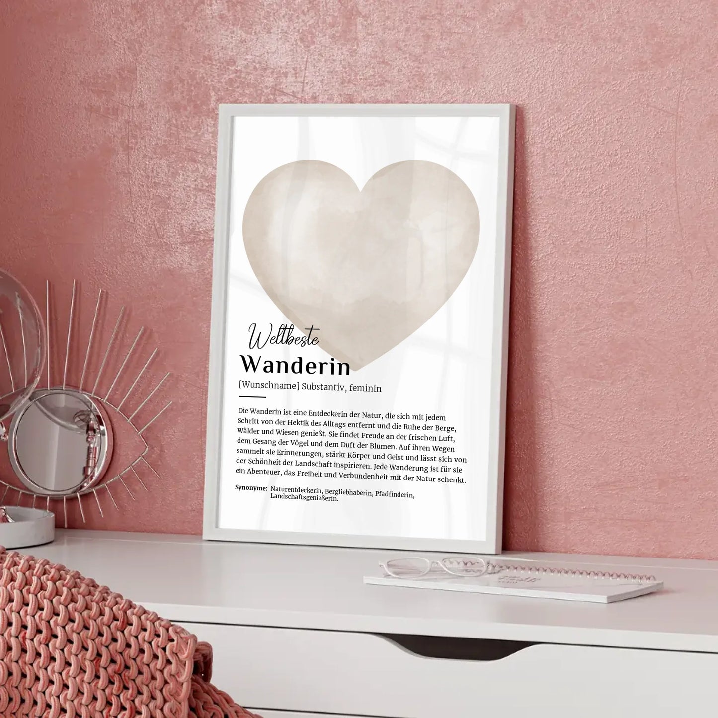 Personalisierte Poster Definition Wanderin mit Namen geschenkt