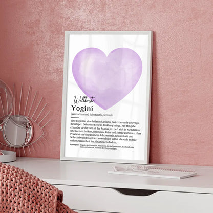 Personalisiertes Poster Definition Yogini Yoga mit Namen Geschenk