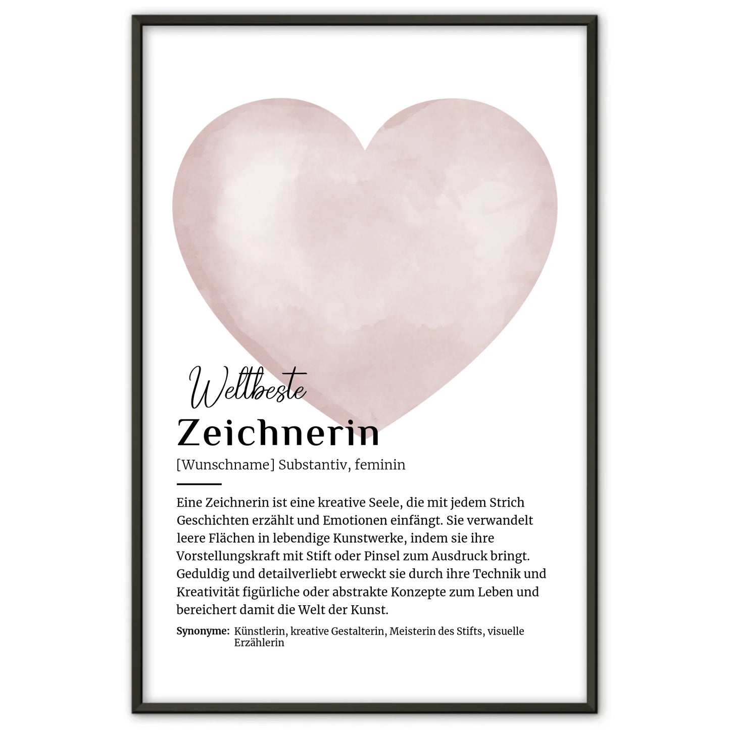 Personalisierte Poster Definition mit Namen von Zeichnerin