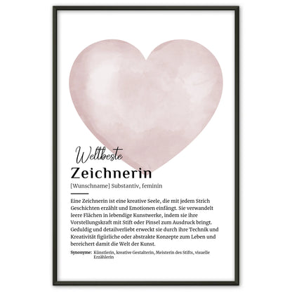 Personalisierte Poster Definition mit Namen von Zeichnerin