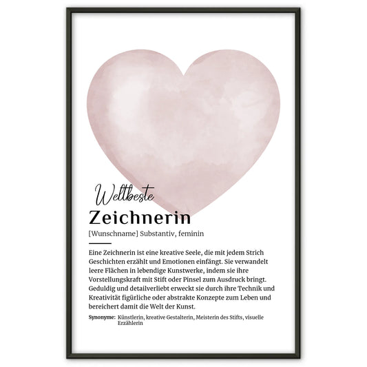 Personalisierte Poster Definition mit Namen von Zeichnerin