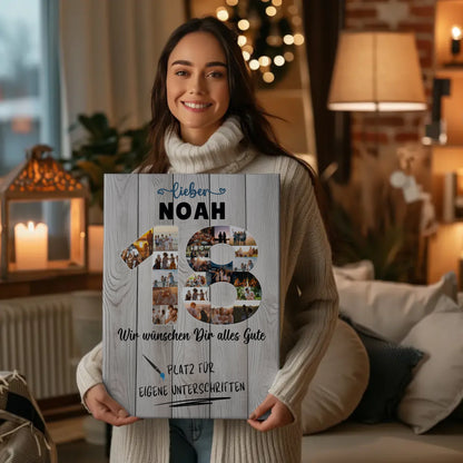 Personalisierte Fotoleinwand mit Wunschtext 18 Geburtstag für Bruder Sohn