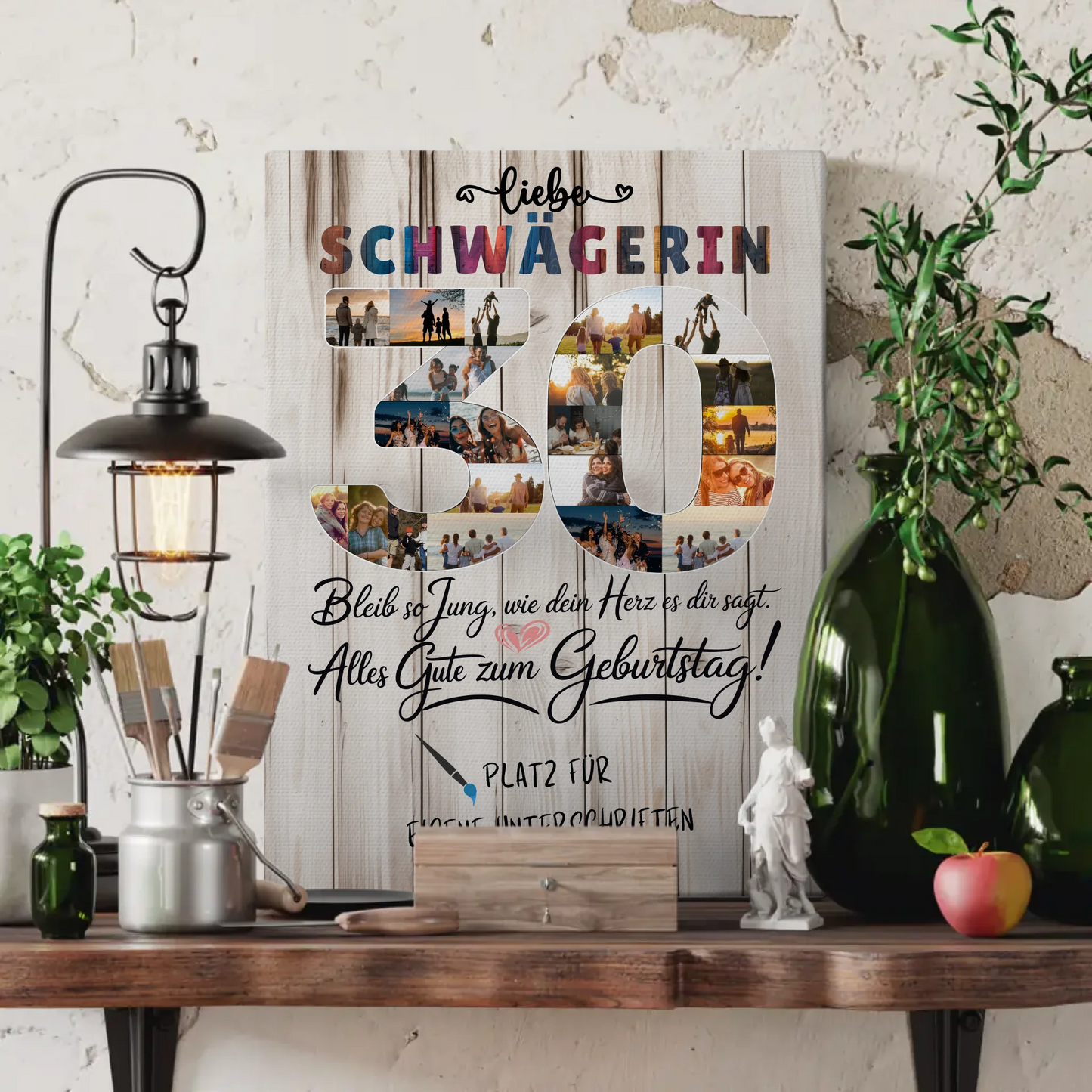 Personalisierte Fotoleinwand Schwägerin 30 Geburtstag Fotos Bleib Jung
