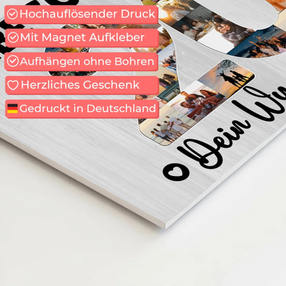 Fotoboard Magnet Poster mit Unterschriften 20 Geburtstag Schwester