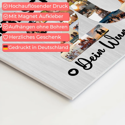 Fotoboard Magnet Poster mit Unterschriften 20 Geburtstag Schwester