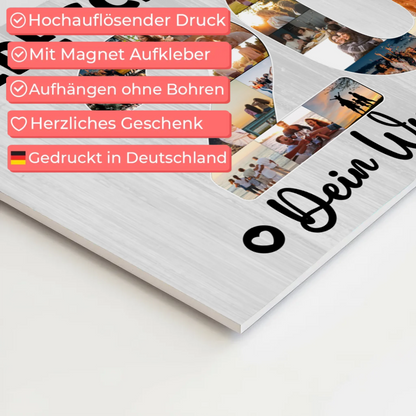 Fotoboard Magnet Poster mit Unterschriften 20 Geburtstag Schwester