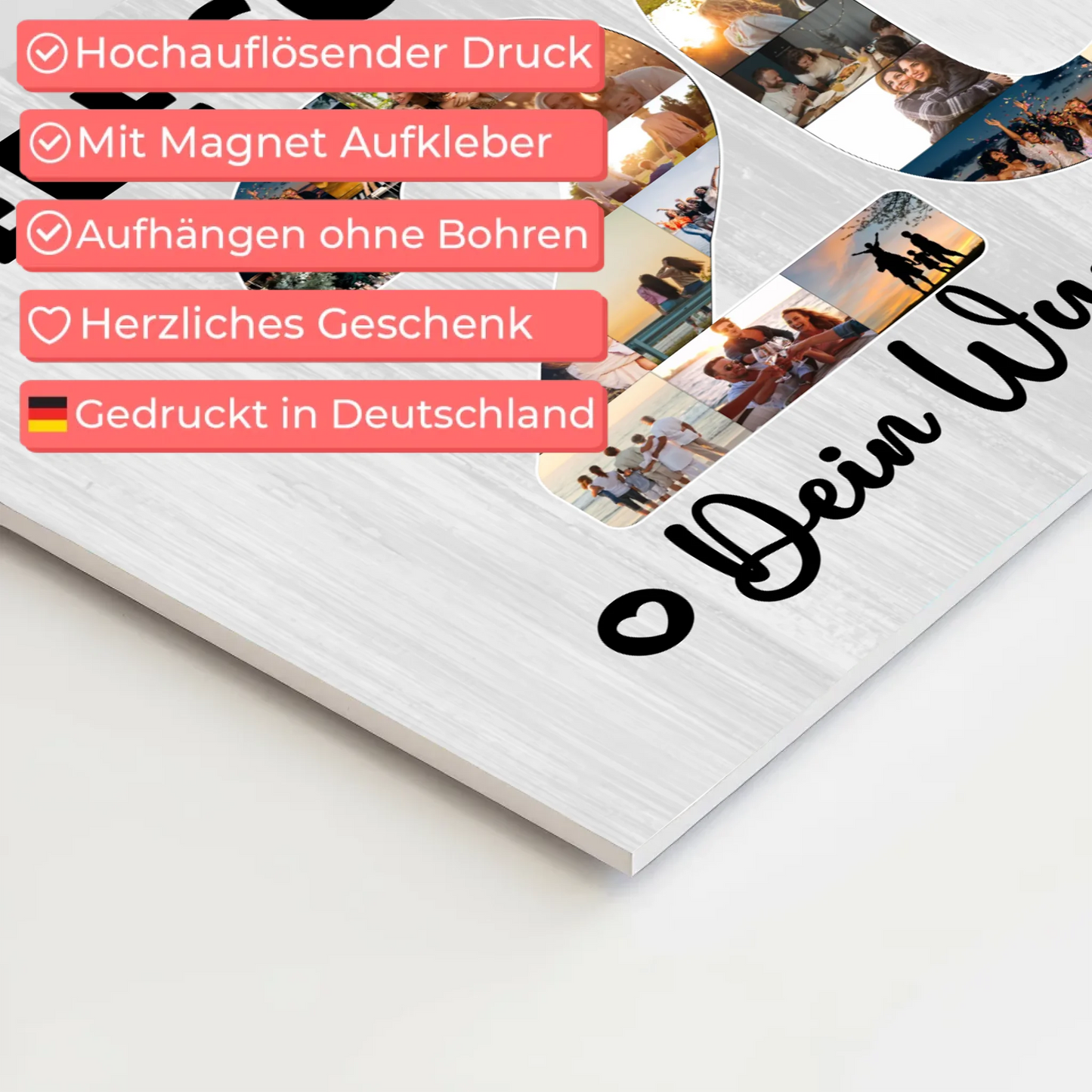 Fotoboard Magnet Poster mit Unterschriften 20 Geburtstag Schwester