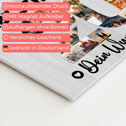 Fotoboard Magnet Poster mit Unterschriften 20 Geburtstag Schwester