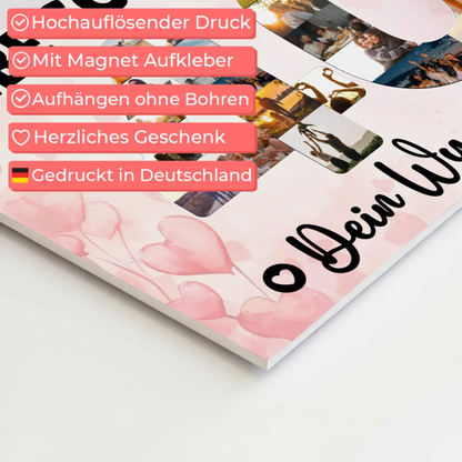 Magnetisches Fotoboard mit Unterschriften 40 Geburtstag Schwester