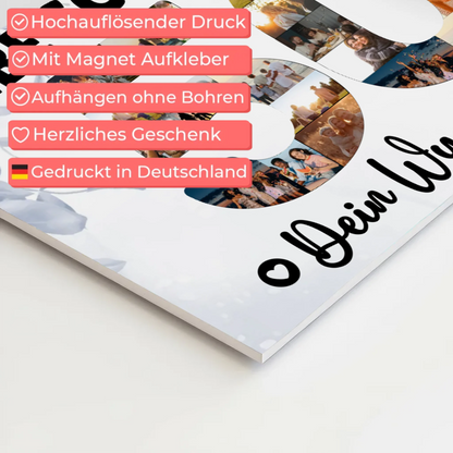 Magnet Poster mit Wunschtext 50 Geburtstag Schwester