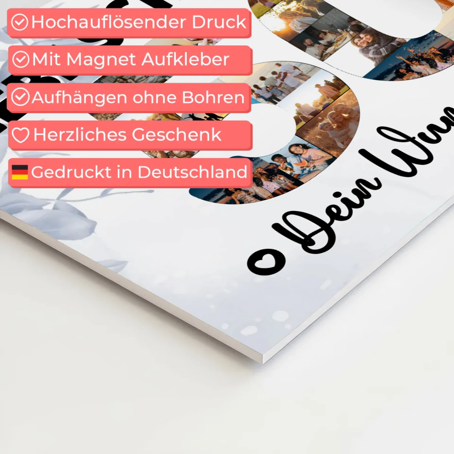 Magnet Poster mit Wunschtext 50 Geburtstag Schwester