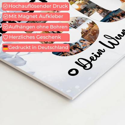 Magnet Poster mit Wunschtext 50 Geburtstag Schwester