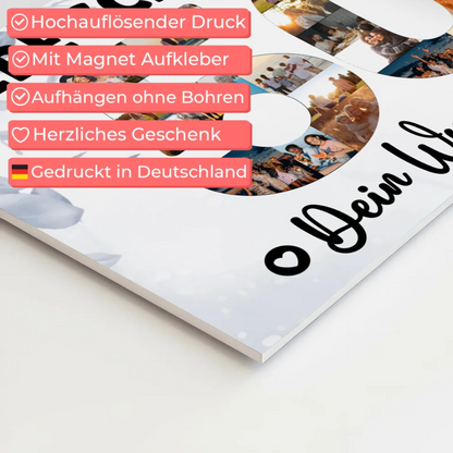Magnet Poster mit Wunschtext 50 Geburtstag Schwester