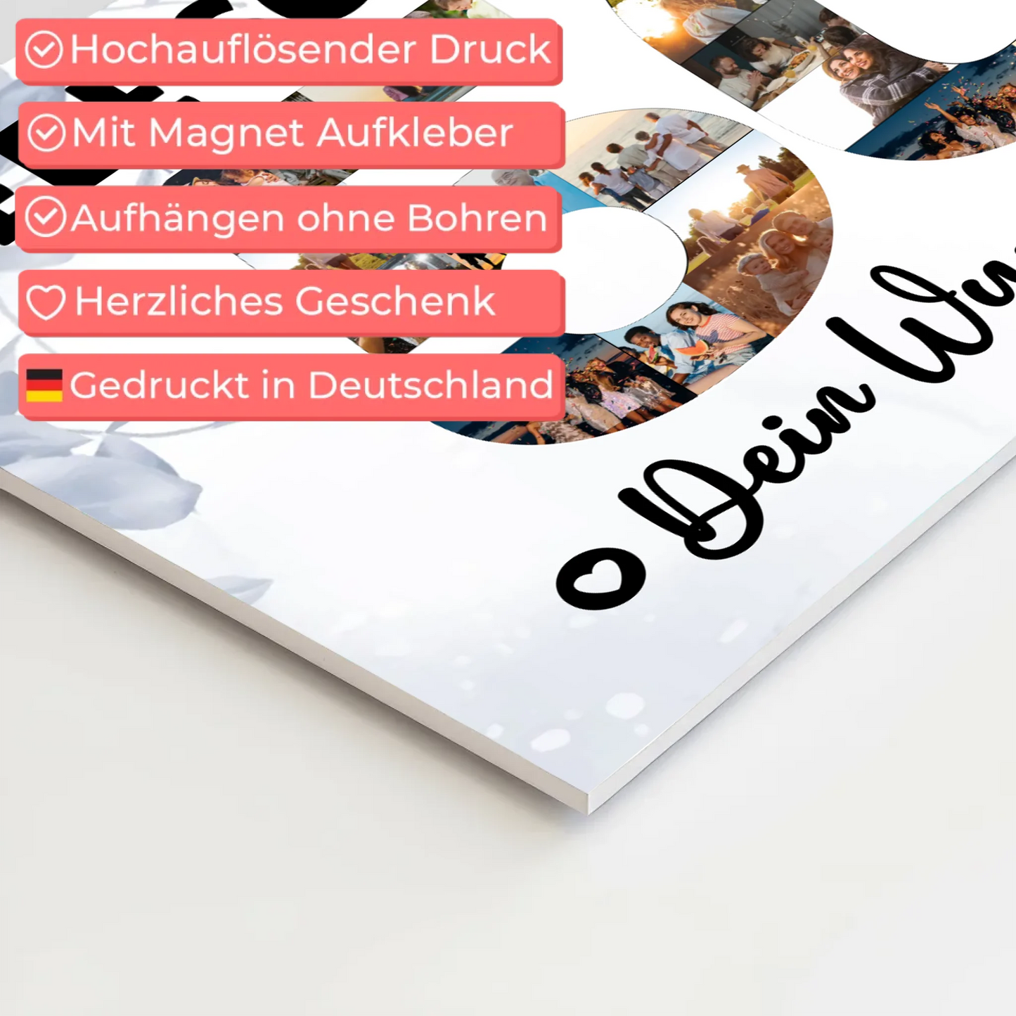 Magnet Poster mit Wunschtext 50 Geburtstag Schwester