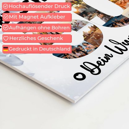 Magnet Poster mit Wunschtext 50 Geburtstag Schwester