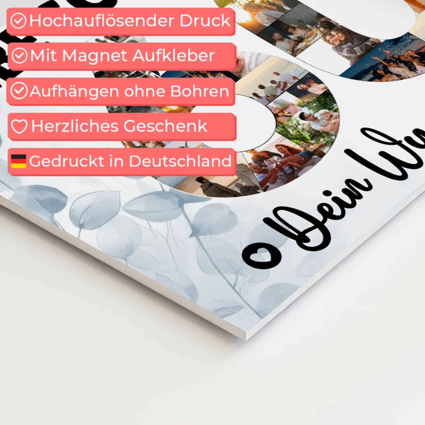 Magnet Wandbild mit Unterschriften 60 Geburtstag Schwester