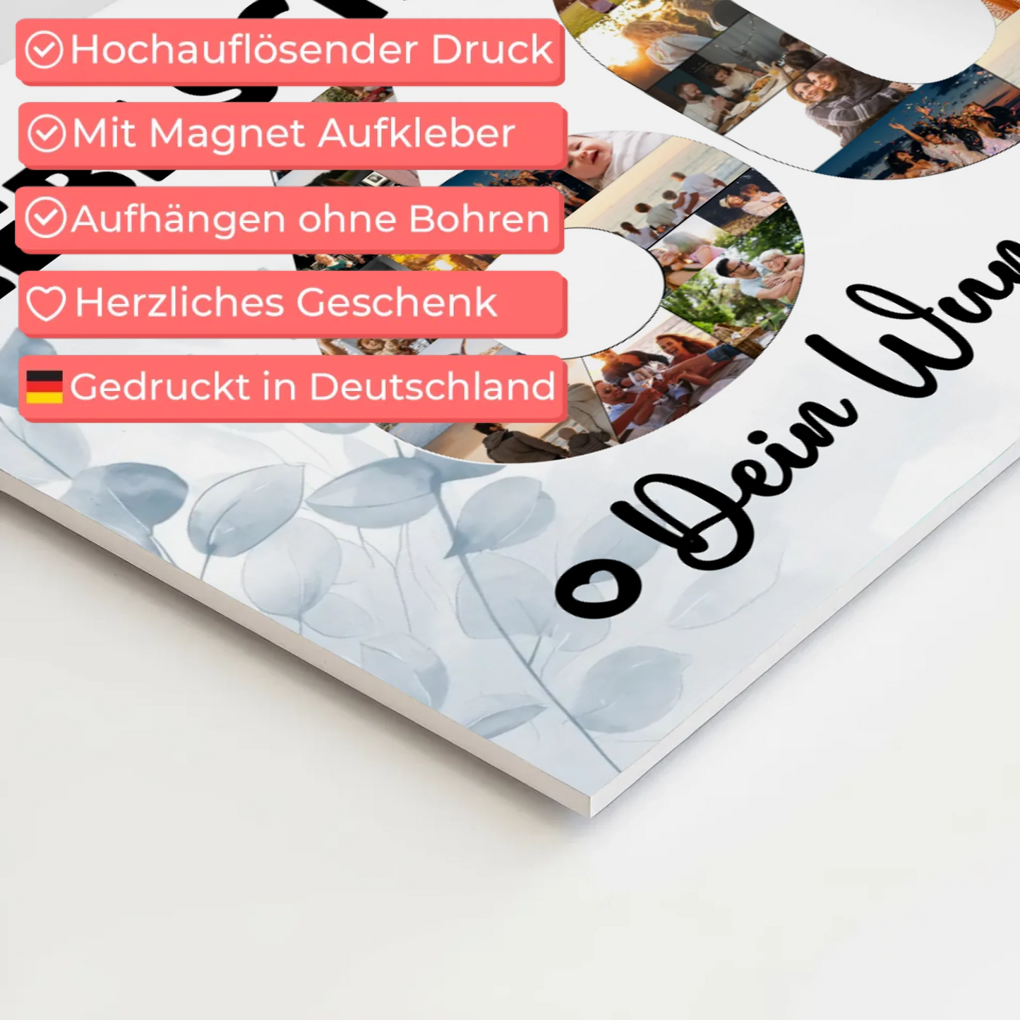 Magnet Wandbild mit Unterschriften 60 Geburtstag Schwester