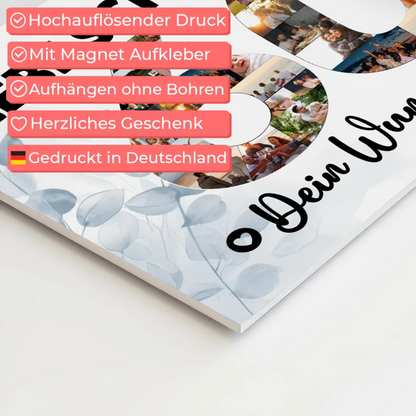 Magnet Wandbild mit Unterschriften 60 Geburtstag Schwester