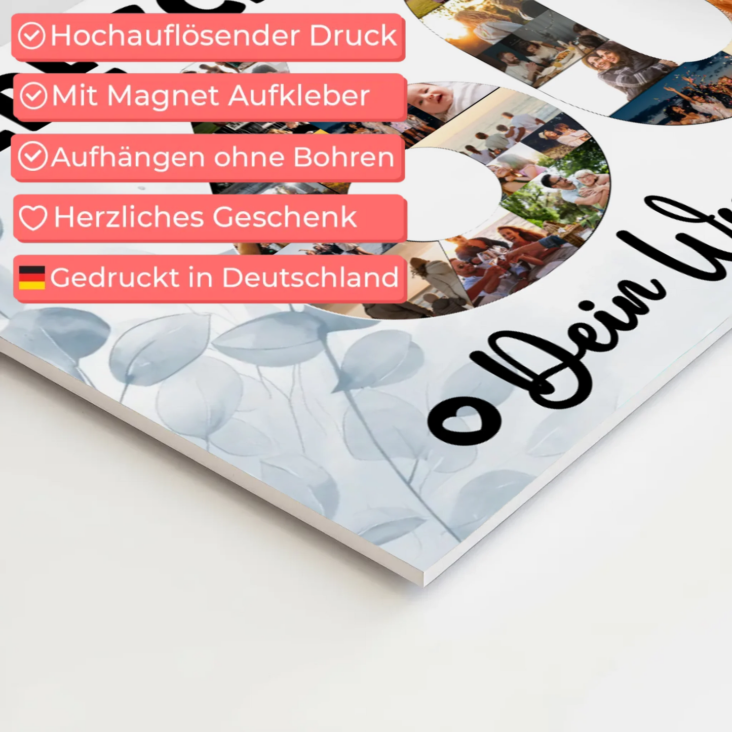 Magnet Wandbild mit Unterschriften 60 Geburtstag Schwester