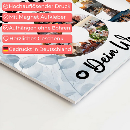 Magnet Wandbild mit Unterschriften 60 Geburtstag Schwester