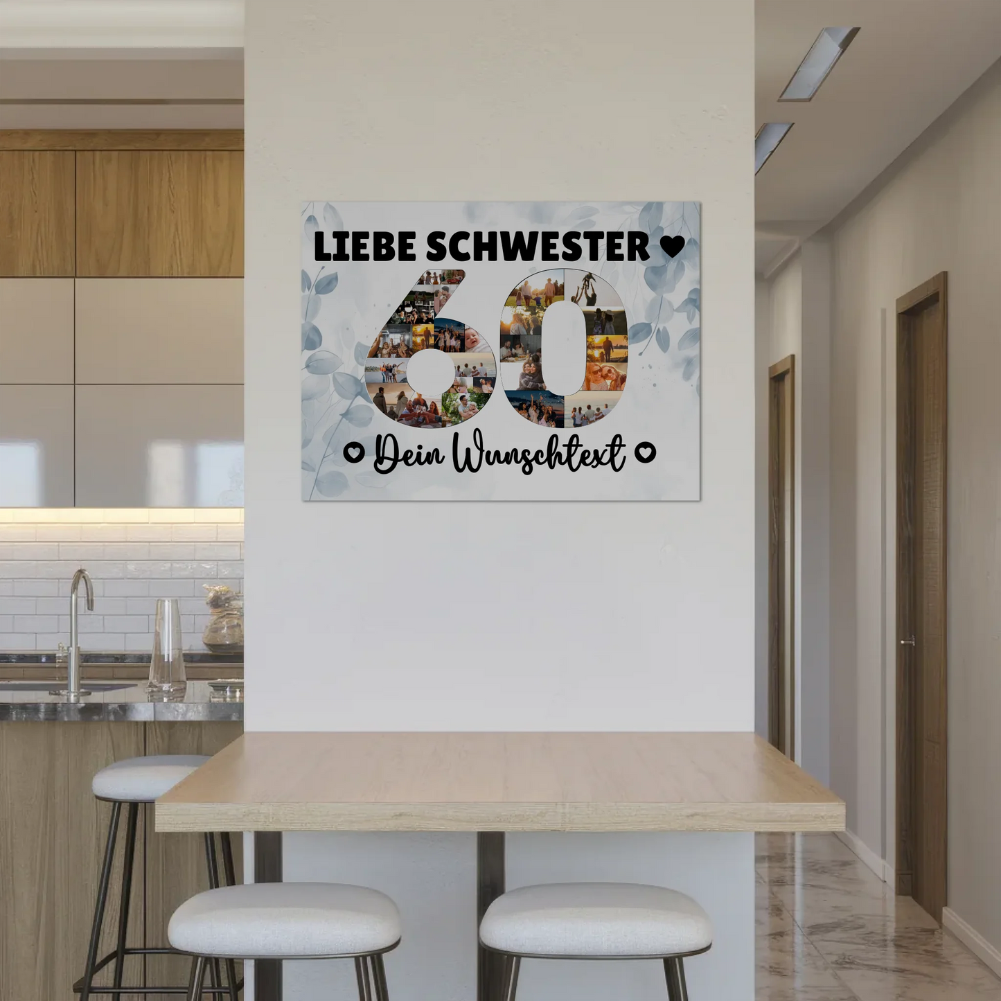 Magnet Wandbild mit Unterschriften 60 Geburtstag Schwester